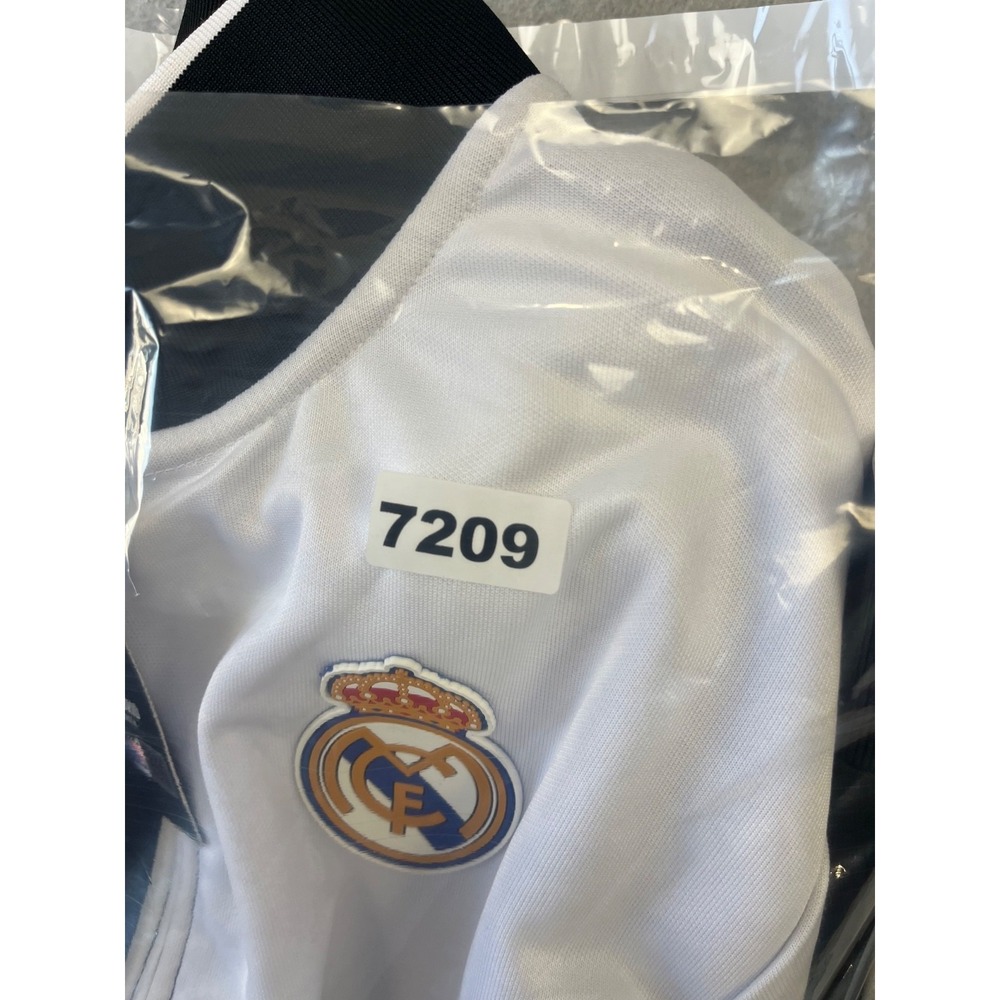 Real Madrid CF Track Jacket Mens L Black White Blue Color Block Full Zip - Picture 8 of 8